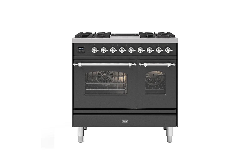 ILVE 90cm Milano 2 Zone Induction with 4 Gas Burners Double Oven Dual