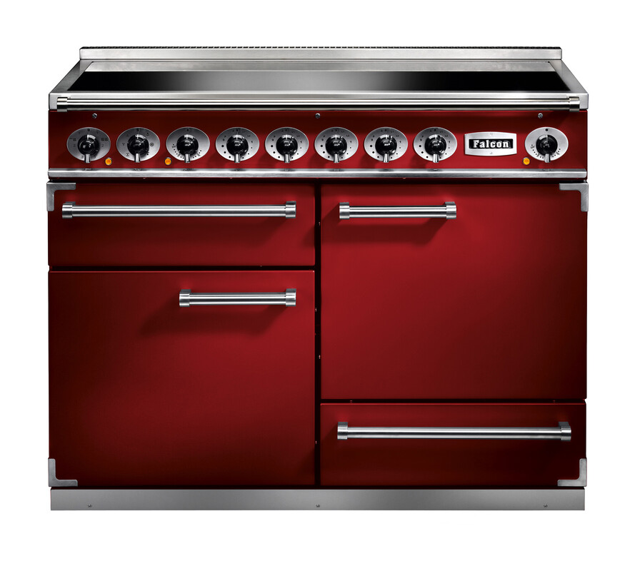 Falcon Deluxe 1092 Induction Cherry Red with Nickel trim