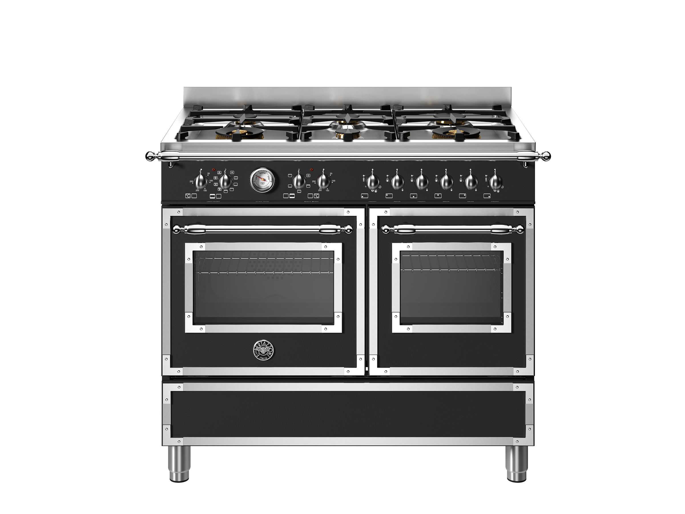 Bertazzoni Heritage 100 cm 6-burner electric double oven in Black