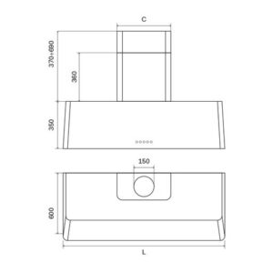 ILVE AG 150cm Traditional Hood White