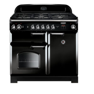 Rangemaster Classic 100 All Gas Black with Chrome Trim