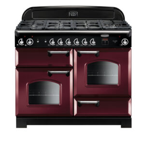 Rangemaster Classic 110 All Gas Cranberry with Chrome Trim