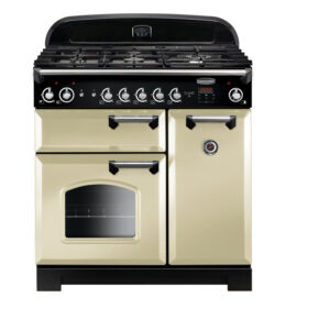 Rangemaster Classic 90 All Gas Cream with Chrome Trim