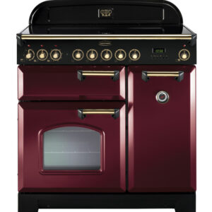 Rangemaster Classic Deluxe 90 Ceramic Cranberry with Brass trim