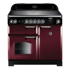 Rangemaster Classic 100 Ceramic Cranberry with Chrome trim