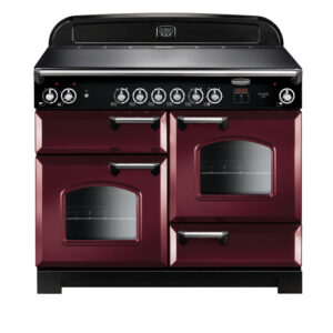 Rangemaster Classic 110 Ceramic Cranberry with Chrome trim