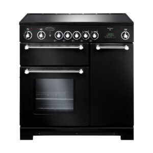 Rangemaster Kitchener 90 Ceramic Black with Chrome trim