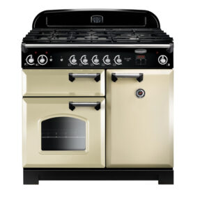 Rangemaster Classic 100 All Gas Cream with Chrome Trim