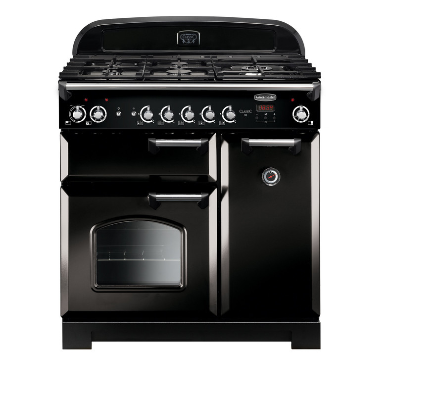 Classic 90 Dual Fuel Black with Chrome Trim Classic 90 Dual Fuel Black with Chrome Trim