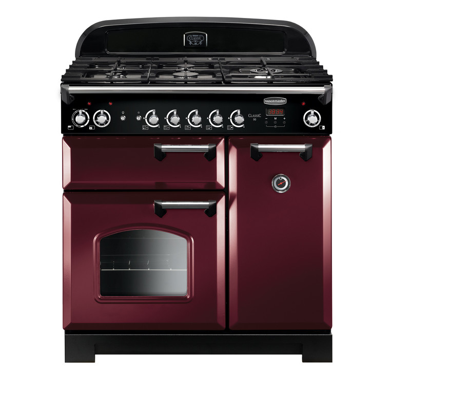 Classic 90 Dual Fuel Cranberry with Chrome Trim Classic 90 Dual Fuel Cranberry with Chrome Trim