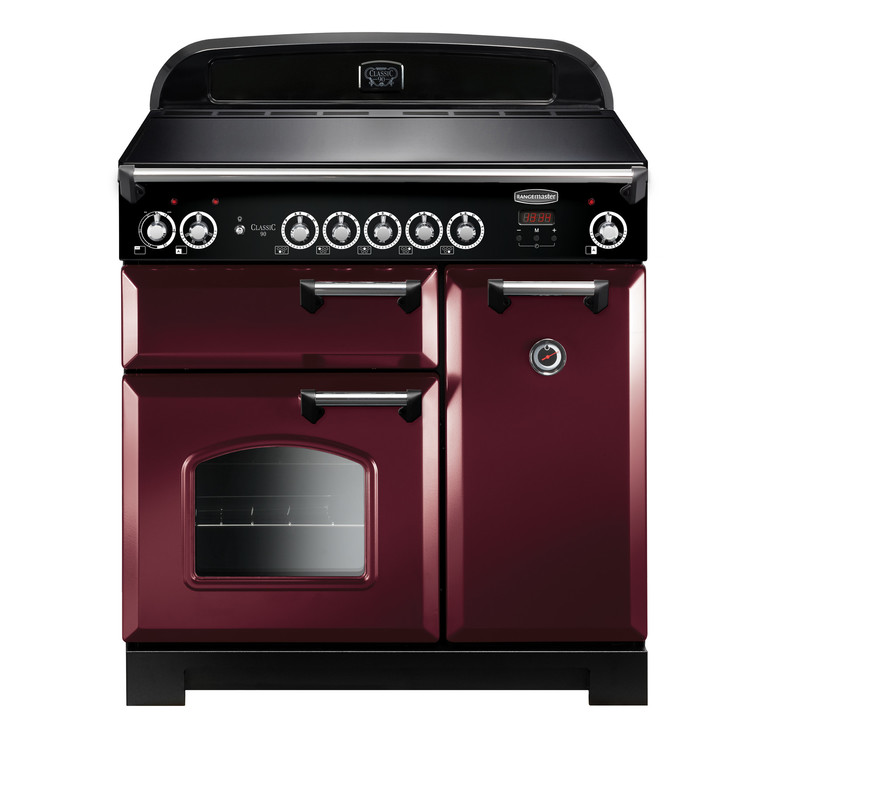 Classic 90 Induction Cranberry with Chrome Trim Classic 90 Induction Cranberry with Chrome Trim