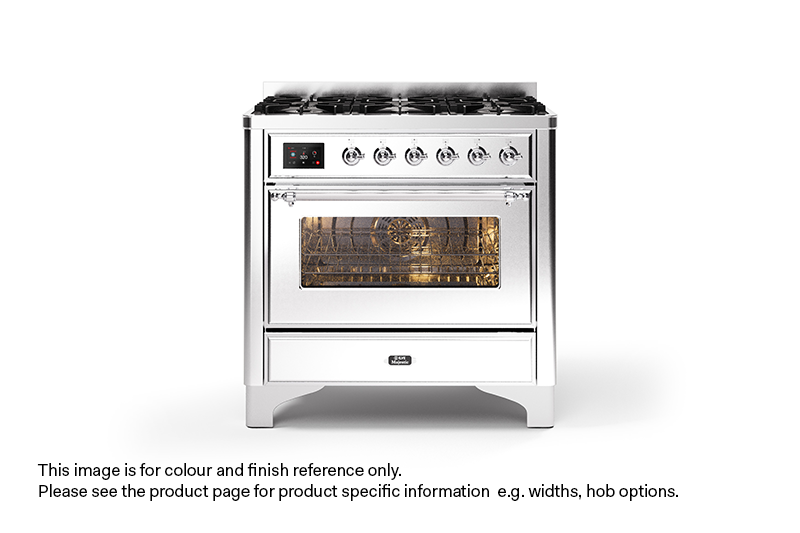 ILVE 100cm Majestic Milano 2 Zone Dual Fuel Stainless Steel Chrome Finish ILVE 100cm Majestic Milano 2 Zone Dual Fuel Stainless Steel Chrome Finish