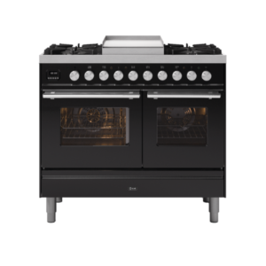 ILVE 100cm Roma Fry Top Double Oven Dual Fuel Range Cooker Matt Graphite