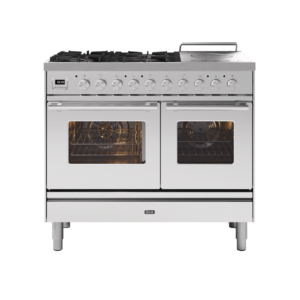 ILVE 100cm Roma Coup De Feu Dual Fuel Range Cooker Stainless Steel