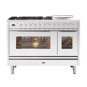 ILVE 120cm Roma Coup De Feu Dual Fuel Range Cooker Stainless Steel