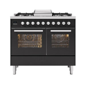 ILVE 100cm Torino Twin Oven Dual Fuel Range Cooker matt Graphite