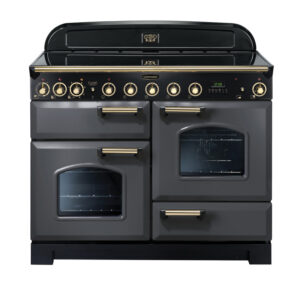 Rangemaster Classic Deluxe 110 Induction Slate with Brass trim