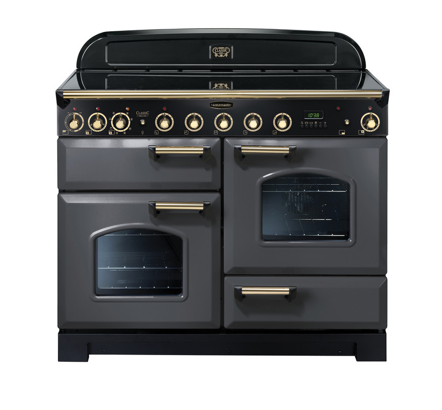 Classic Deluxe 110 Induction Slate with Brass trim Rangemaster Classic Deluxe 110 Induction Slate with Brass trim