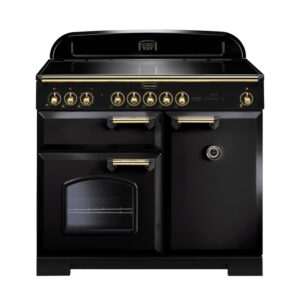 Rangemaster Classic Deluxe 100 Induction Black with Brass trim