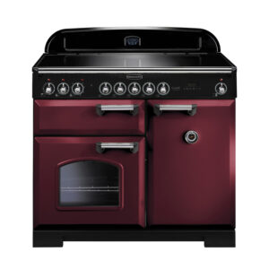 Rangemaster Classic Deluxe 100 Induction Cranberry with Chrome trim