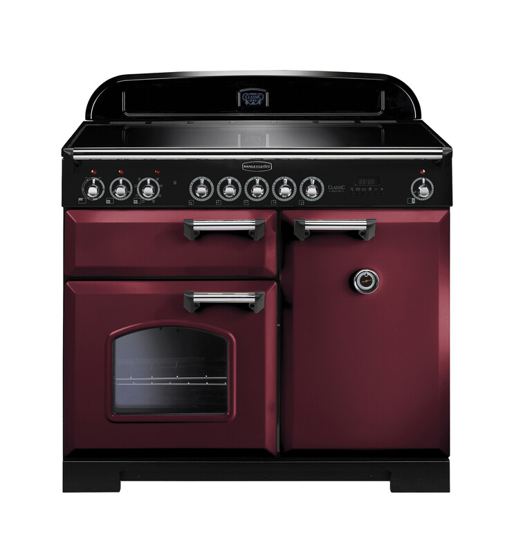 Rangemaster Classic Deluxe 100 Induction Cranberry with Chrome trim Rangemaster Classic Deluxe 100 Induction Cranberry with Chrome trim