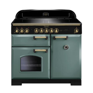 Rangemaster Classic Deluxe 100 Induction Mineral Green with Brass trim