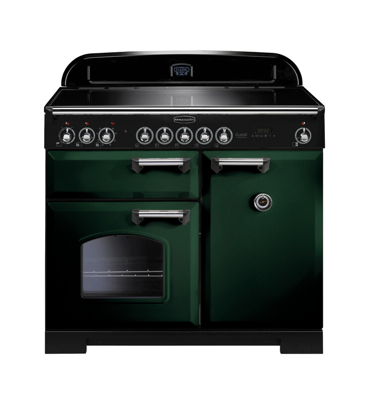 Rangemaster Classic Deluxe 100 Induction Racing Green with Chrome trim