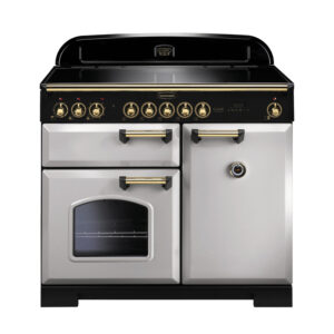 Rangemaster Classic Deluxe 100 Induction Royal Pearl with Brass trim