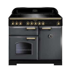 Rangemaster Classic Deluxe 100 Induction Slate with Brass trim
