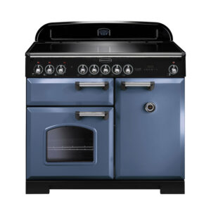 Rangemaster Classic Deluxe 100 Induction Stone Blue with Chrome trim
