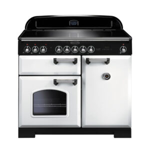 Rangemaster Classic Deluxe 100 Induction White with Chrome trim