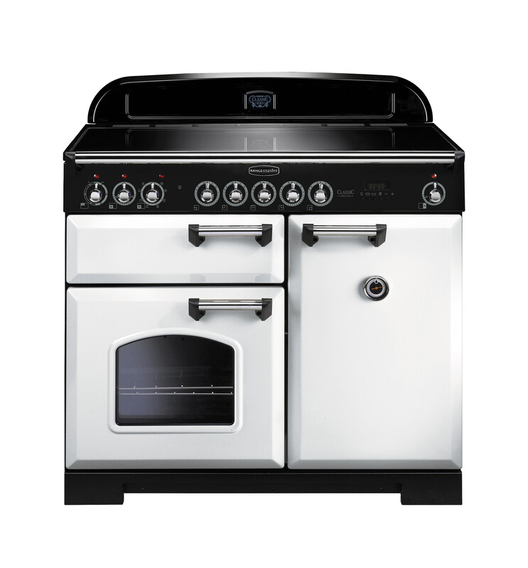 Rangemaster Classic Deluxe 100 Induction White with Chrome trim Rangemaster Classic Deluxe 100 Induction White with Chrome trim