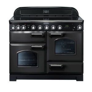 Rangemaster Classic Deluxe 110 Induction Charcoal Black with Chrome trim