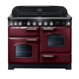 Rangemaster Classic Deluxe 110 Induction Cranberry with Chrome trim