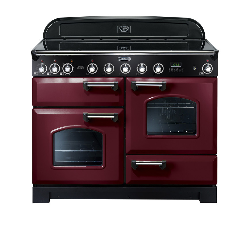 Rangemaster Classic Deluxe 110 Induction Cranberry with Chrome trim Rangemaster Classic Deluxe 110 Induction Cranberry with Chrome trim