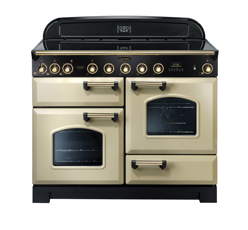 Rangemaster Classic Deluxe 110 Induction Cream with Brass trim Rangemaster Classic Deluxe 110 Induction Cream with Brass trim