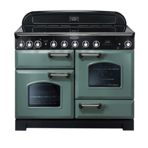 Rangemaster Classic Deluxe 110 Induction Mineral Green with Chrome trim
