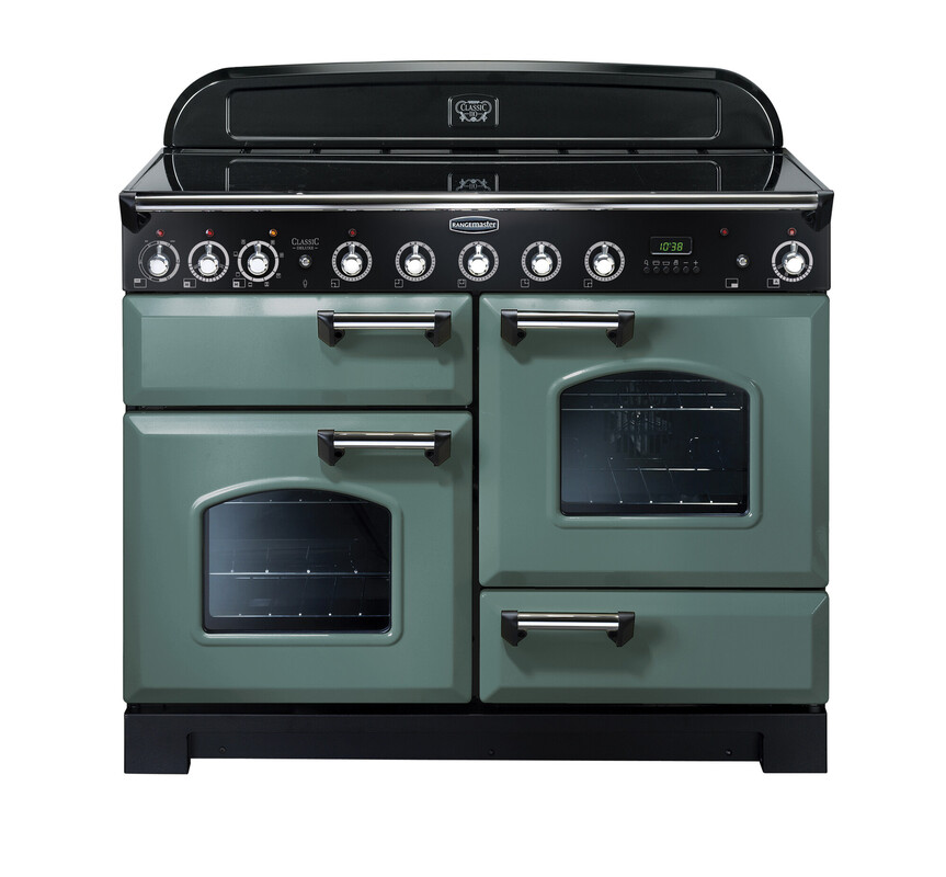 Rangemaster Classic Deluxe 110 Induction Mineral Green with Chrome trim Rangemaster Classic Deluxe 110 Induction Mineral Green with Chrome trim