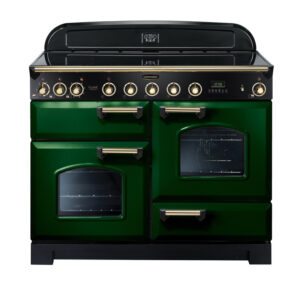 Rangemaster Classic Deluxe 110 Induction Racing Green with Brass Trim