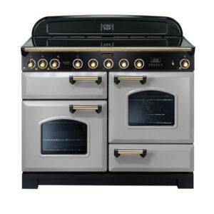 Rangemaster Classic Deluxe 110 Induction Royal Pearl with Brass trim