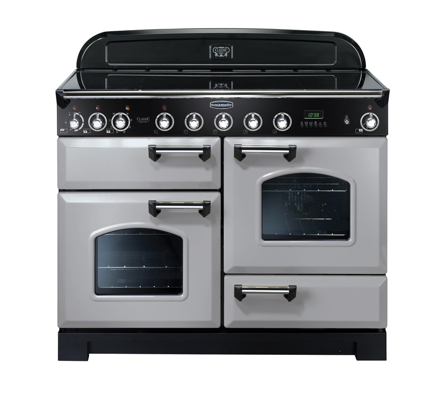 Rangemaster Classic Deluxe 110 Induction Royal Pearl with Chrome trim
