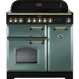 Rangemaster Classic Deluxe 90 Induction Mineral Green with Brass trim