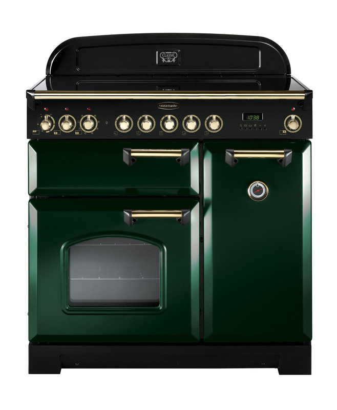 Rangemaster Classic Deluxe 90 Induction Racing Green with Brass trim