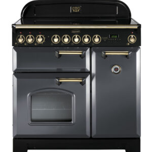 Rangemaster Classic Deluxe 90 Induction Slate with Brass trim