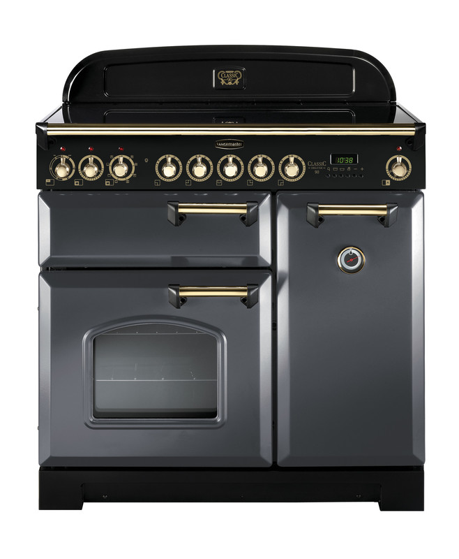 Rangemaster Classic Deluxe 90 Induction Slate with Brass trim