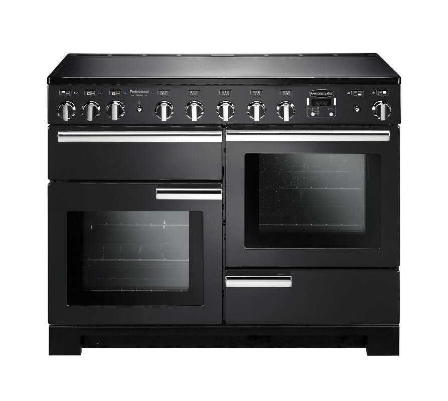 Rangemaster Professional Deluxe 110 Induction Charcoal Black with Chrome trim Rangemaster Professional Deluxe 110 Induction Charcoal Black with Chrome trim