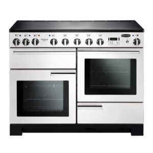 Rangemaster Professional Deluxe 110 Induction White with Chrome trim