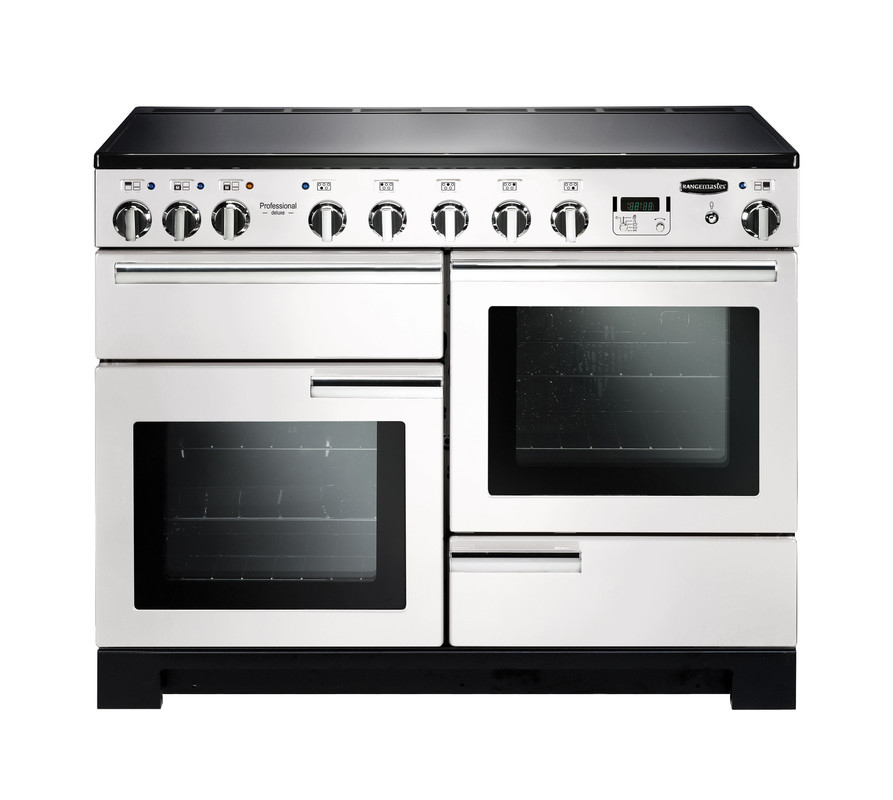 Rangemaster Professional Deluxe 110 Induction White with Chrome trim Rangemaster Professional Deluxe 110 Induction White with Chrome trim