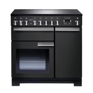 Rangemaster Professional Deluxe 90 Induction Charcoal Black with Chrome trim