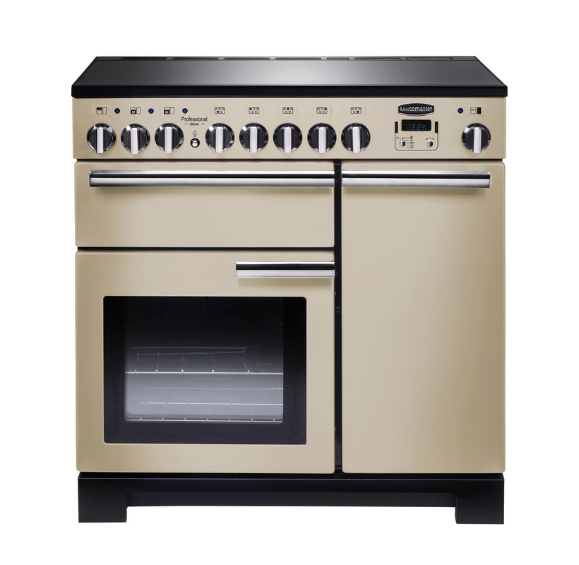 Rangemaster Professional Deluxe 90 Induction Cream with Chrome trim Rangemaster Professional Deluxe 90 Induction Cream with Chrome trim
